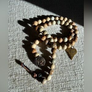 Natural Jasper Heart Charm Bracelet & Labradorite Wrap Bracelet ❤️
